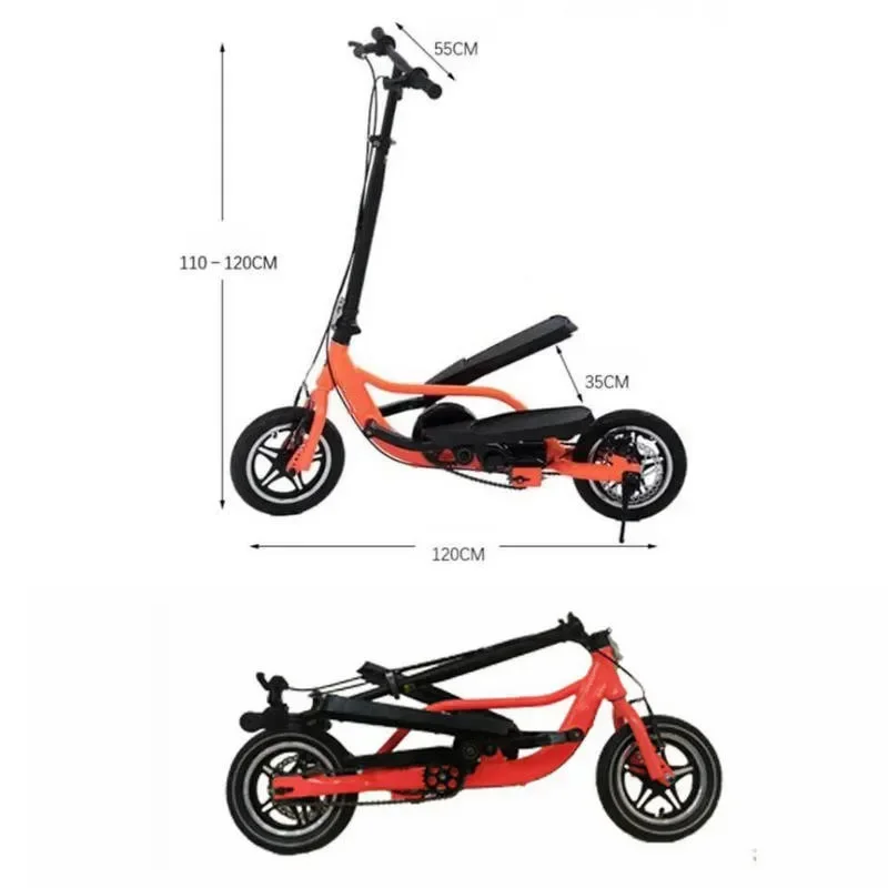 Ped-Run Pedaling Scooter With Aluminum Alloy Frame And Disk Brake, 12 Inch Air Wheel Fold Bicycle 5