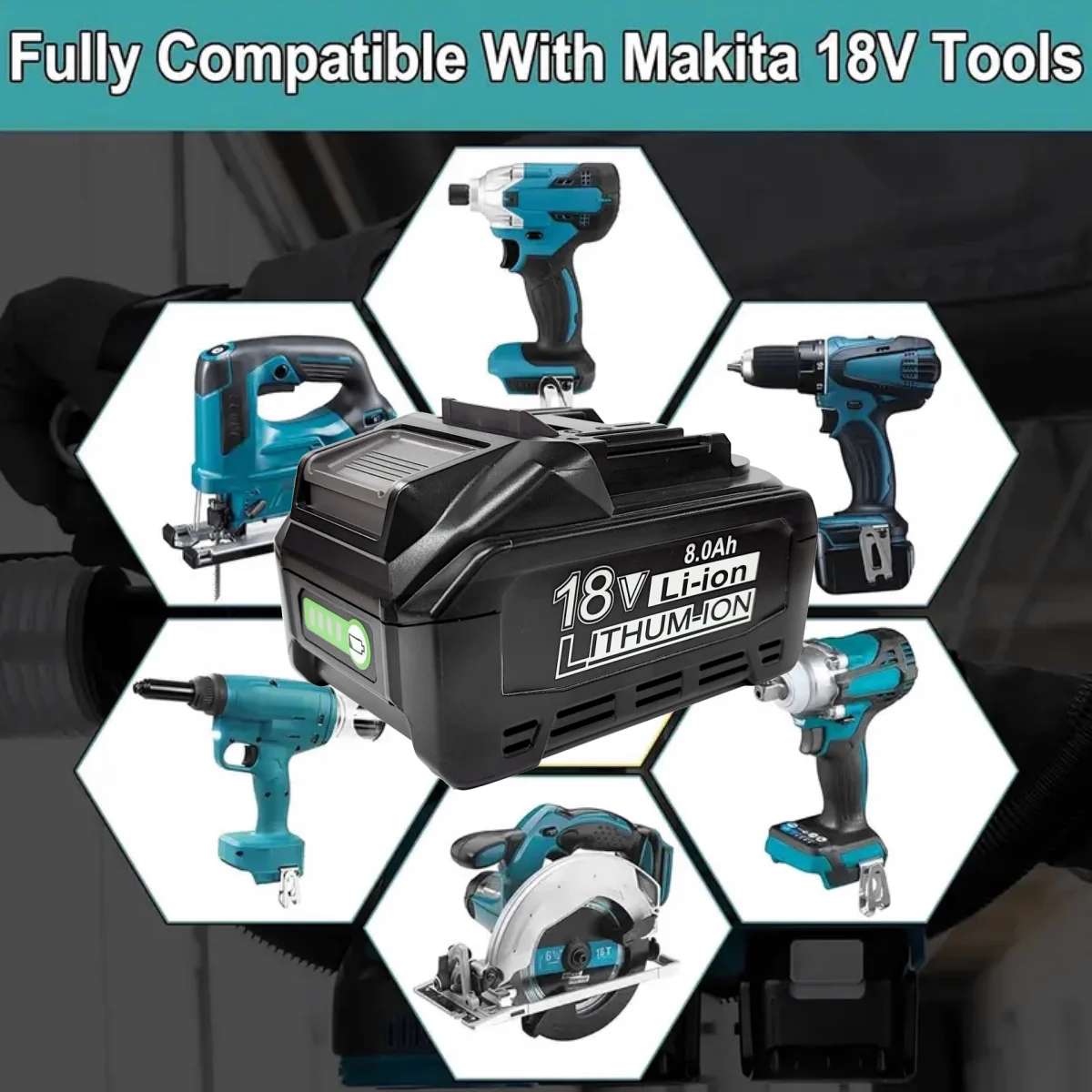 4/2/1pc 8.0Ah BL1860B Battery Replacement Makita 18V Compatible with Makita 18 Volts BL1860 BL1820 1830B 1840B 1850B BL1825