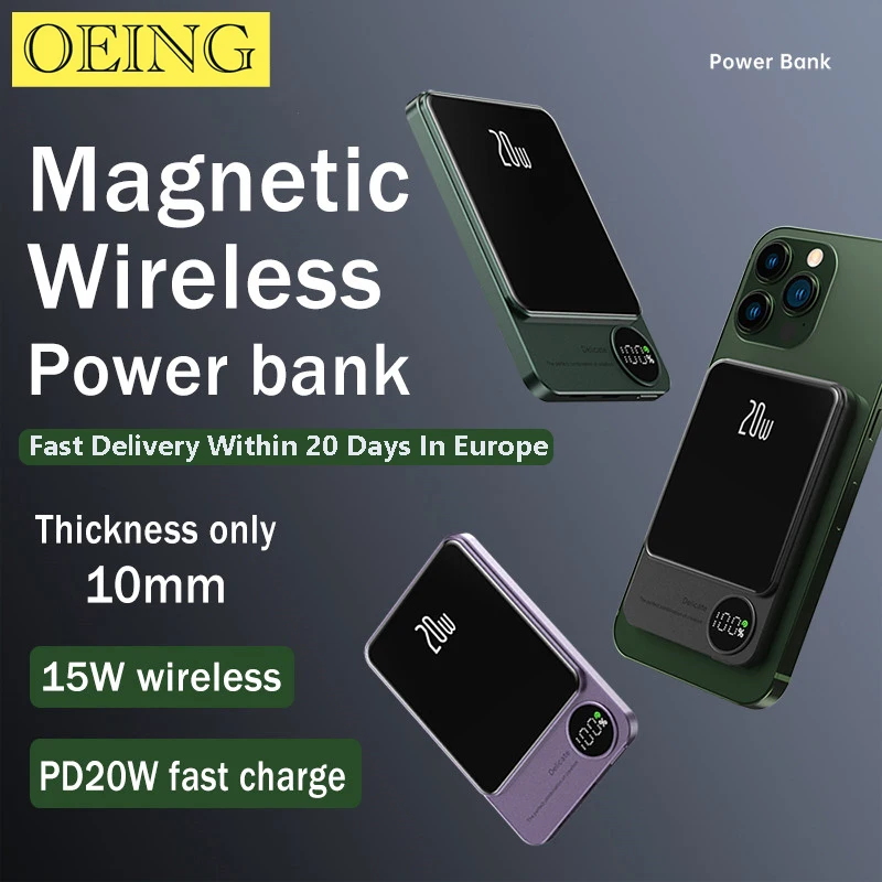 

New Macsafe Powerbank Magnetic Wireless Power Bank Fast Charger for iphone 12 13 14 Pro Max Mini External Auxiliary Battery Pack