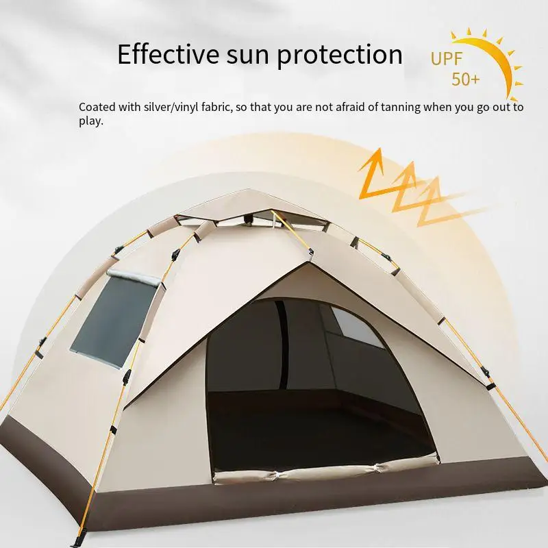 3-4 People Outdoor Folding Tent Quick Pop-up Portable Camping Waterproof tent Suitable For Hiking Travel Tent
