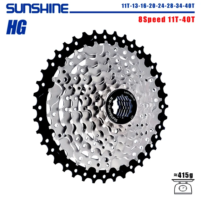 SUNSHINE Bicycle Cassette 8/9/10/11/12 Speed Mountain Bicycle Freewheel Bicycle Sprocket HyperGlide system For Shimano/SRAM 8 Speed 11T-40T