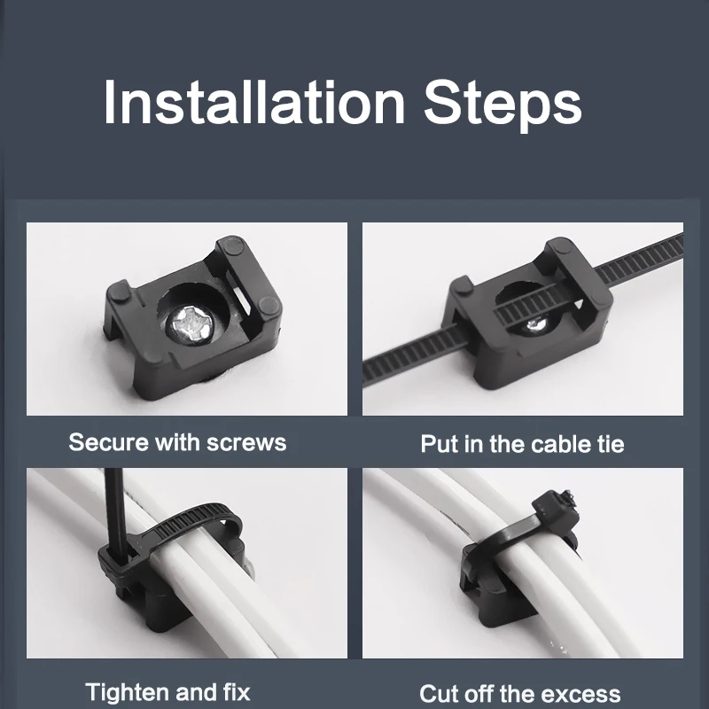 Strap Saddle Mount Plastic Base Wire Clamp For Installation