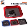 Shaluoman Repair Tool Finishing Box 106*86*12mm Aluminium Magnetic Screw Tray Nut Gasket Storage Tool for RC Crawler Car RC Boat 1