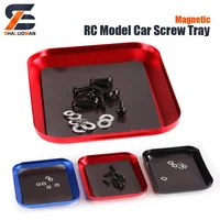 Shaluoman Repair Tool Finishing Box 106*86*12mm Aluminium Magnetic Screw Tray Nut Gasket Storage Tool for RC Crawler Car RC Boat 1