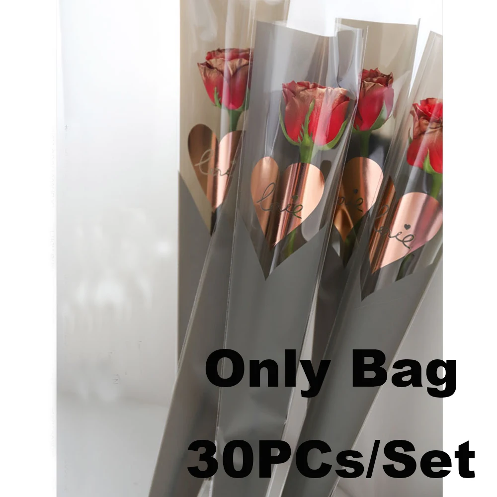 Zruodwans 30Pcs/Bag Flower Wrapping Paper Single Rose Packaging