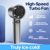 120 Gears Handheld Fan Portable 120 Wind Speed Mini Bladeless Hand Fans Rechargeable Office USB Electric Fan 1