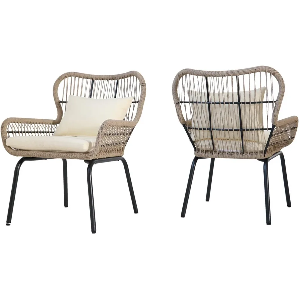 

Пляжные Клубные стулья ChairOutdoor, водонепроницаемые подушки, коричневые и бежевые (комплект из 2), пляжные стулья