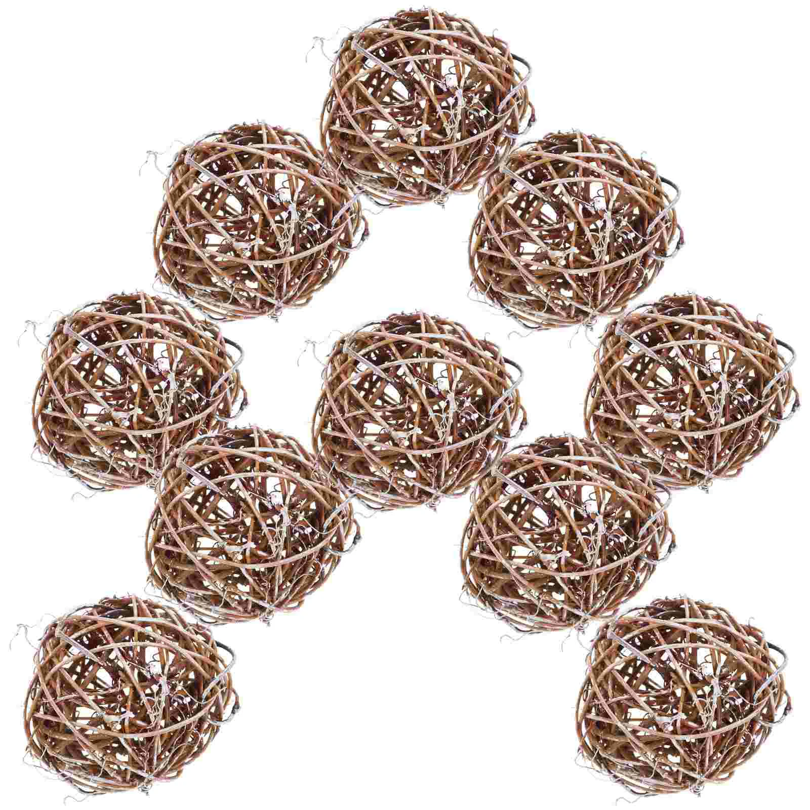 

10 Pcs Takraw Decoration Christmas Rattan Balls Fall Crafts Decorative for Centerpiece Home