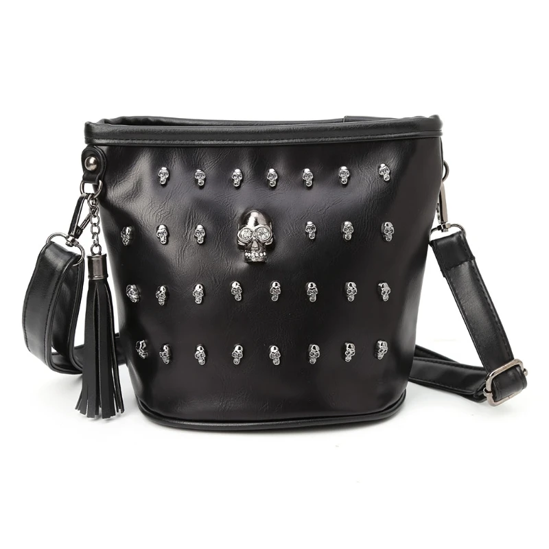 

Fashion Women Skull Punk Goth Tassel Messenger Shoulder Bag Crossbody Handbag