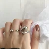 925 Sterling Silver Smooth Water Drop Rings For Woman 18K Gold Open Ring Wedding Couple Rings Aesthetic Jewelry Gift 2
