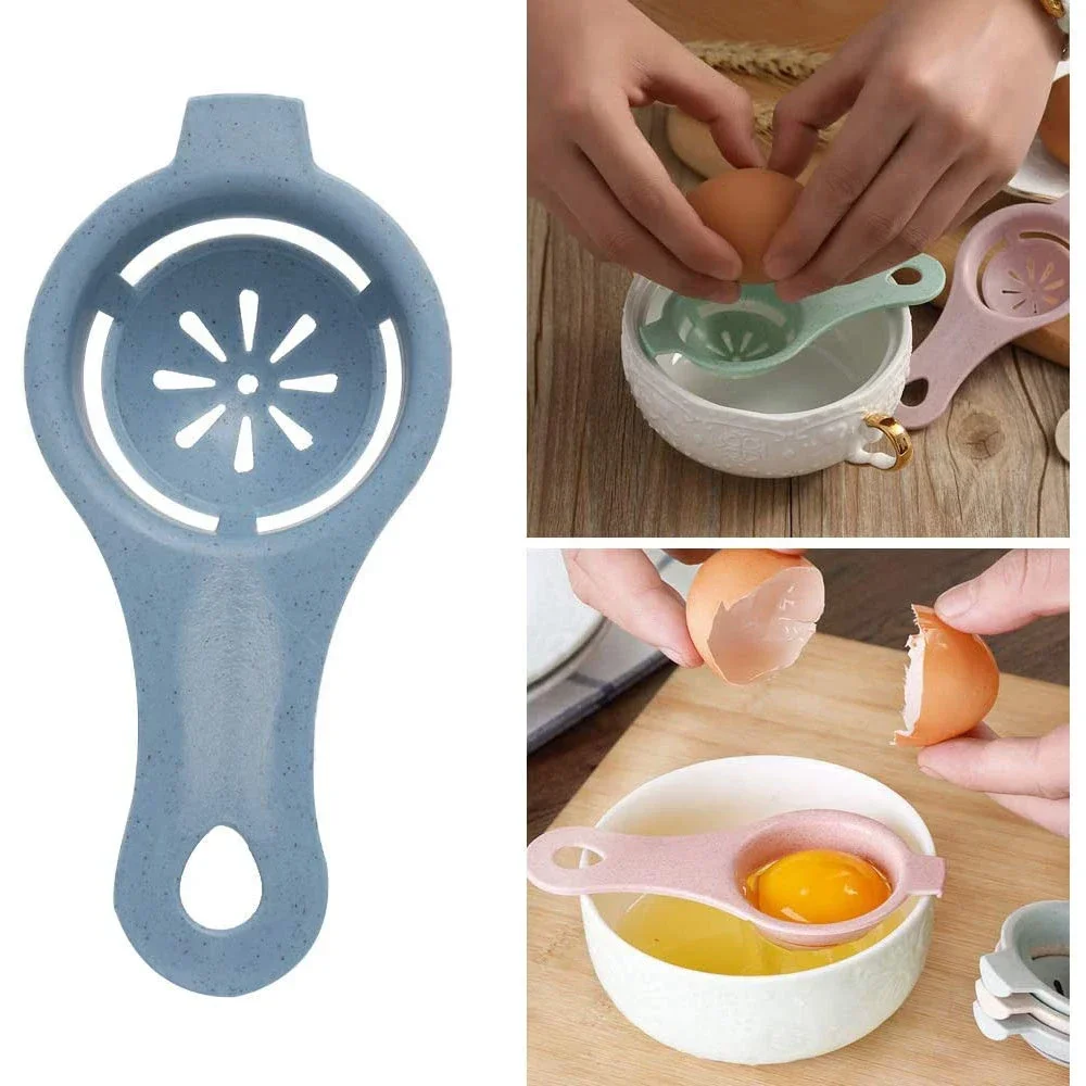 Egg Separator Egg Yolk Sieving Separates Eggs Wheat Straw Plastic Kitchen Tools