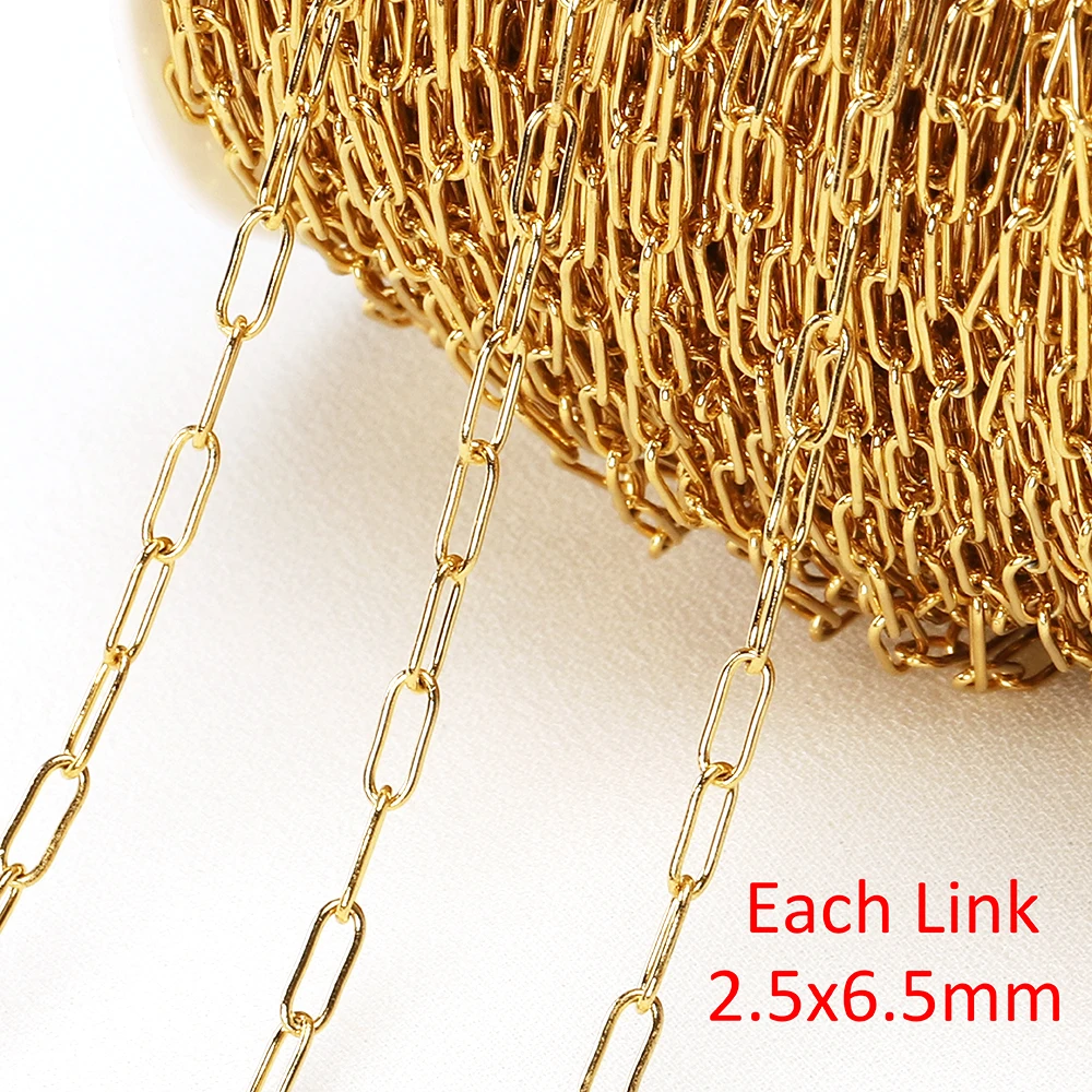 Kein Verblassen, 2 Meter, 1 Meter, ovale Kette aus Edelstahl, flache Kette und runde Kette für DIY-Halskette, Armband, Schmuckherstellung, Zubehör – Detail 4