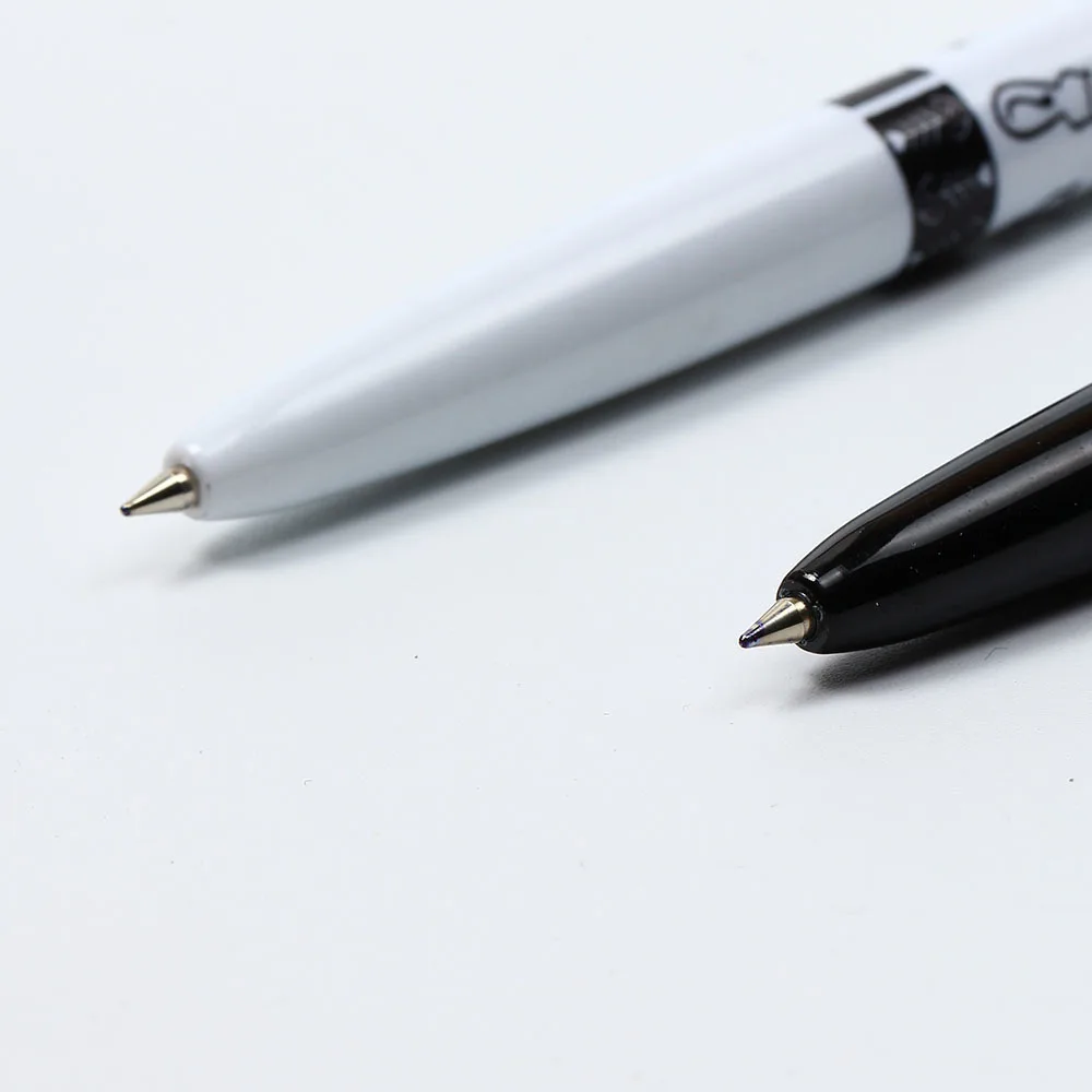 4-teiliger niedlicher schwarz-weißer Katzen-Kugelschreiber Kawaii 0,5 mm blauer Schreibwarenstift Büro Schulbedarf Estojo Escolar – Detail 4