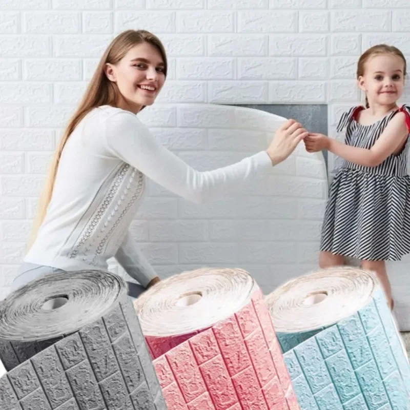 Waterproof 3D Wallpaper Self-adhesive 3D Wall Sticker DIY Living Room Bedroom Wallpaper Home Decoration Wall Sticker 70cmx5/10m