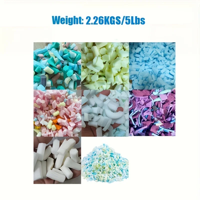 2.2KGS/5lb Bean Bag Filler Shredded Memory Foam Fill for Bean Bags Pillows Chairs Crafts, Bag Refill Replacement Fills