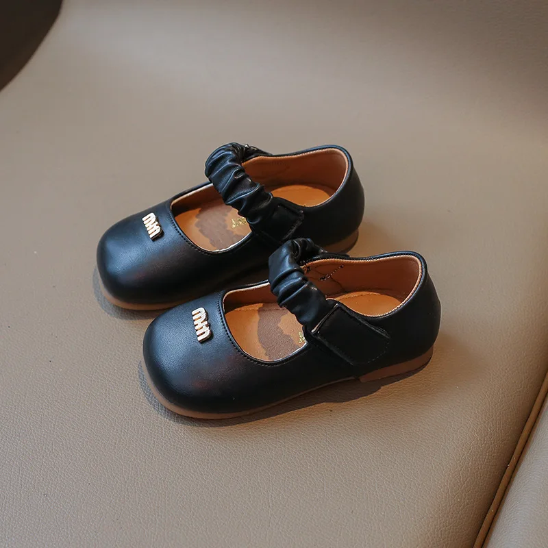 Leather Shoes Girls Shoes New Children Leather Shoes Girl Single Shoes Autumn Fashion Baby Princess Kids Non-slip Soft Sole Casual J378