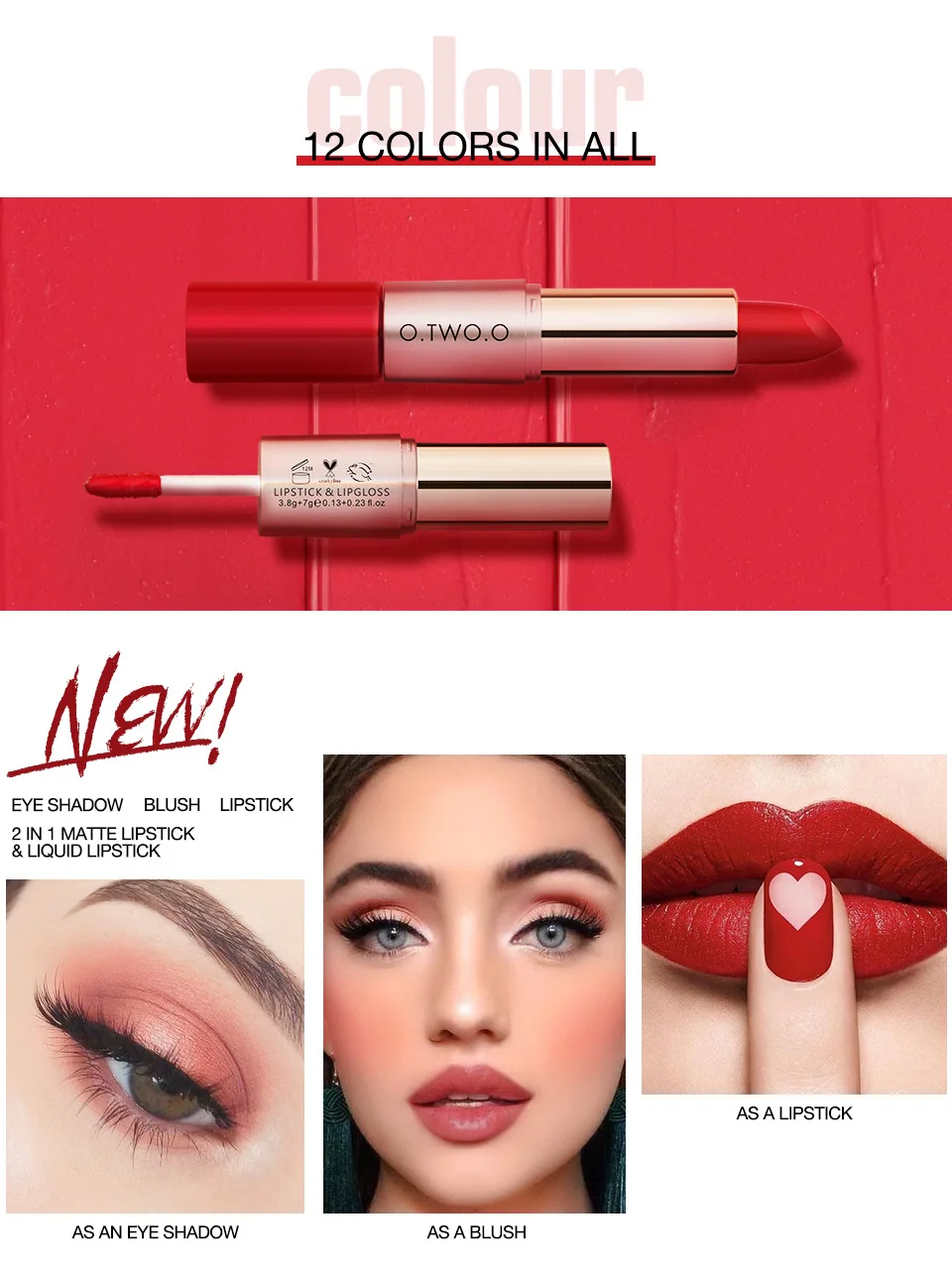 Wasserfester 2 In 1matter Lippenstift Und Lipgloss Langhaftend_voghion.com