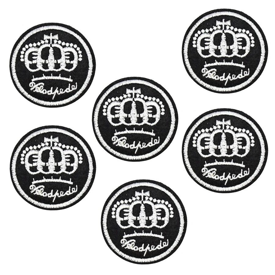 

Style Crown patch Badge for clothing iron embroidered patch applique iron sew on patch sewing accessories for clothes 10pcs/lot