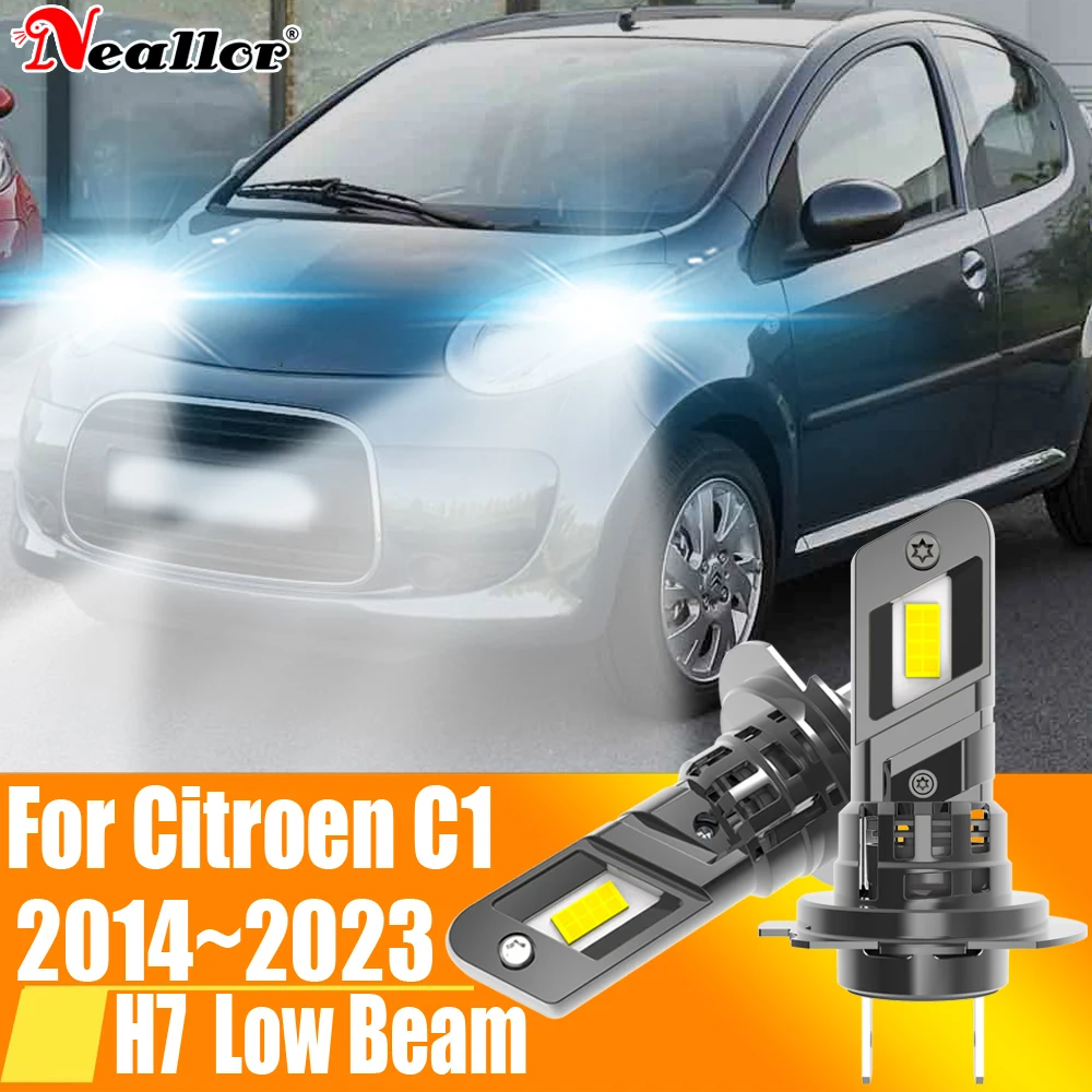 

2 шт., Автомобильные светодиодные лампы H7 Canbus H18 6000K 12 В 55 Вт для Citroen C1 2014 ~ 2023