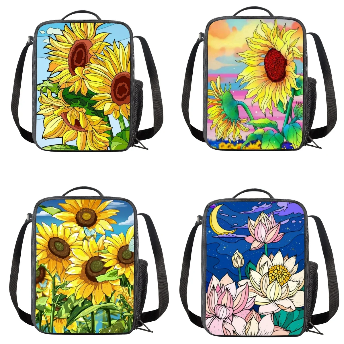 

Fashion Sunflower Lunch Bag Portable Insulated Cooler Bags Thermal Food Picnic Lunchbox Women Kids Lancheira Lunch Box Tote