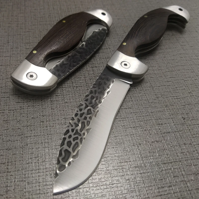 

High Quality folding knife wild survival knife camping tactical knives high hardness steel hunting knife with nylon sheath