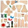 New Wooden Train Track Beech Wooden Train Railway Tracks Accessories Fit for Biro Wood Tracks Educational Toys for Kids Gi 1