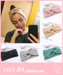 Autumn Winter Women Headband Wide Twist Knitted Girls Hairband Turban Solid Color Female Elastic Knot Headwrap Hair Accessories bow hair clip