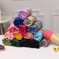 20 Colors Korean Linen Soft Scarf Women Luxury Shawl Wraps Basic Solid Color Long Scarfs Muslim Hijabs Head Scarves Wholesale
