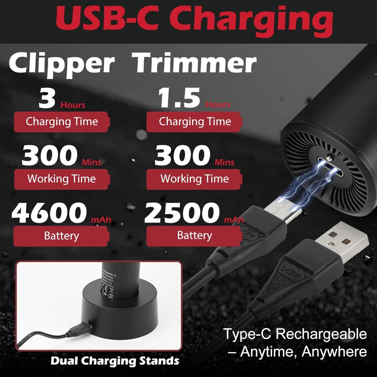 VGR ماكينة قص شعر احترافية ماكينة تشذيب شعر كهربائ...