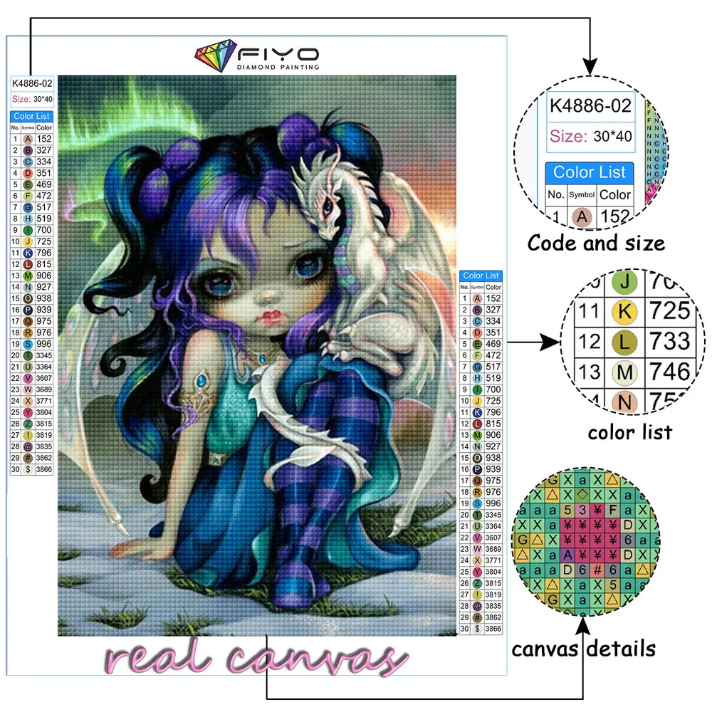 Cartoon 5D A Dragonling Valentine AB Diamond Art Paintings New 2023 Fantasy  Girl DIY Full Drills Cross Stitch Kits Home Decor