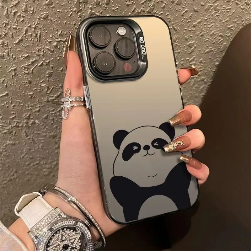 

New Cute Panda Pattern Mobile Phone Case for iPhone 15 Pro 14 Plus 13 Pro 12 Mini 11 Xr Xs Series Anti-fall Mobile Phone Cases