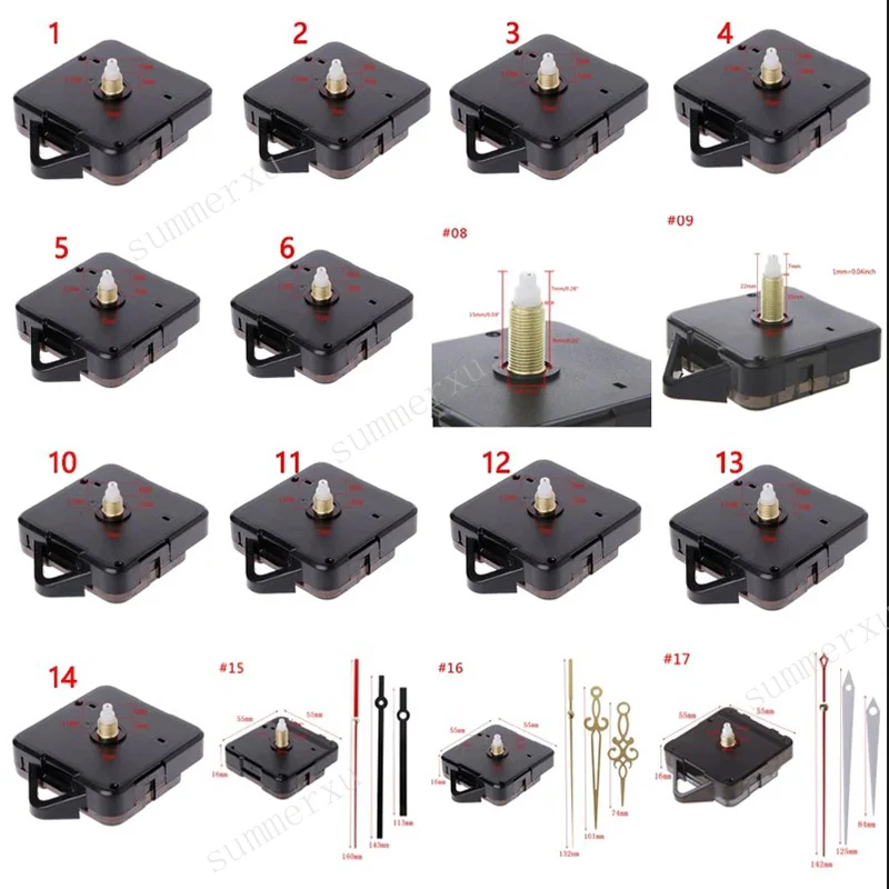 Description Picture 2 of item42 Styles Silent Large Wall Clock Quartz Clock Movement Mechanism Hands Wall Repair Tool Parts Silent Kit Set DIY Black Pointer