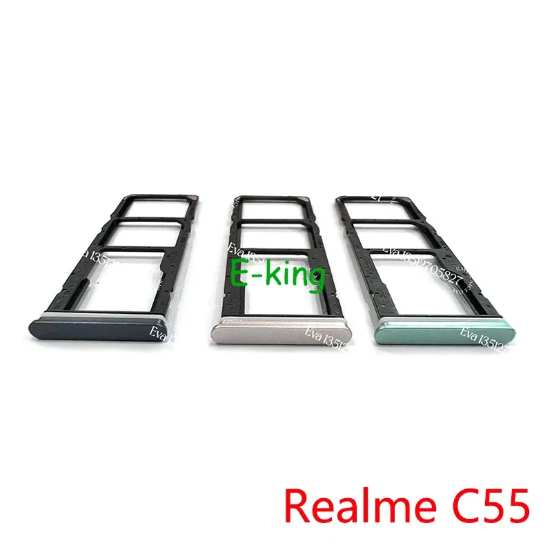 Sim Card Slot Tray Holder Sim Card Reader Socket For OPPO Realme C3 C11 C15 C17 C20 C21 C21Y C25 C25Y C30 C30S C31 C33 C35 C55 phone sim tray holder
