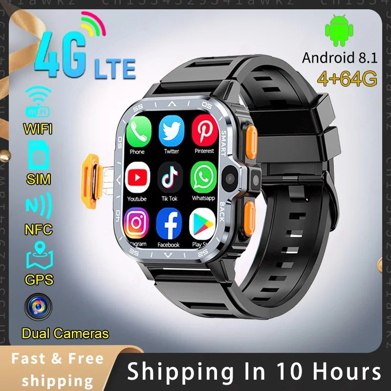스마트 워치 GPS 트래커, 비디오 음성 및 와이파이 통화, 메시지, NFC, 카메라 2 개, 남녀 스마트 워치, 4G LTE