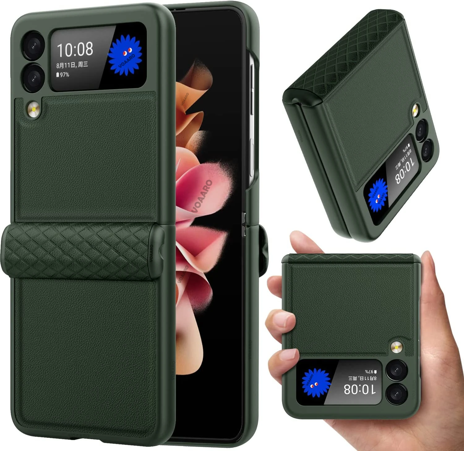 

Чехол-книжка с петлями из микрофибры для Galaxy z flip 4, полуавтоматический и встроенный, для Samsung flip 4, 3