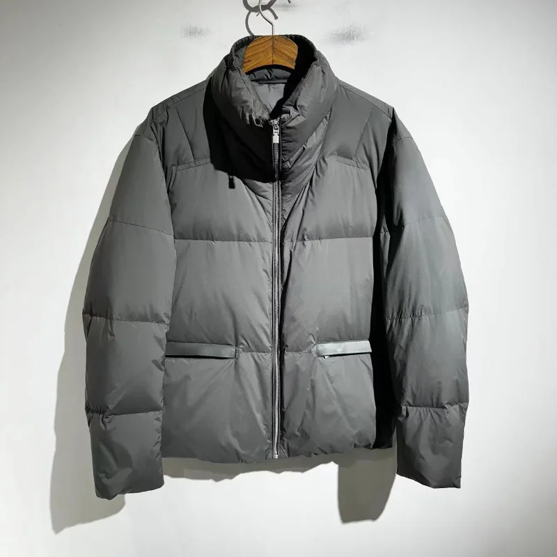 

2023ss Simple Style Patchwork White Goose Down Down-filled Coat Warm Men's Windbreaker Techwear Jackets Streetwear Clothing