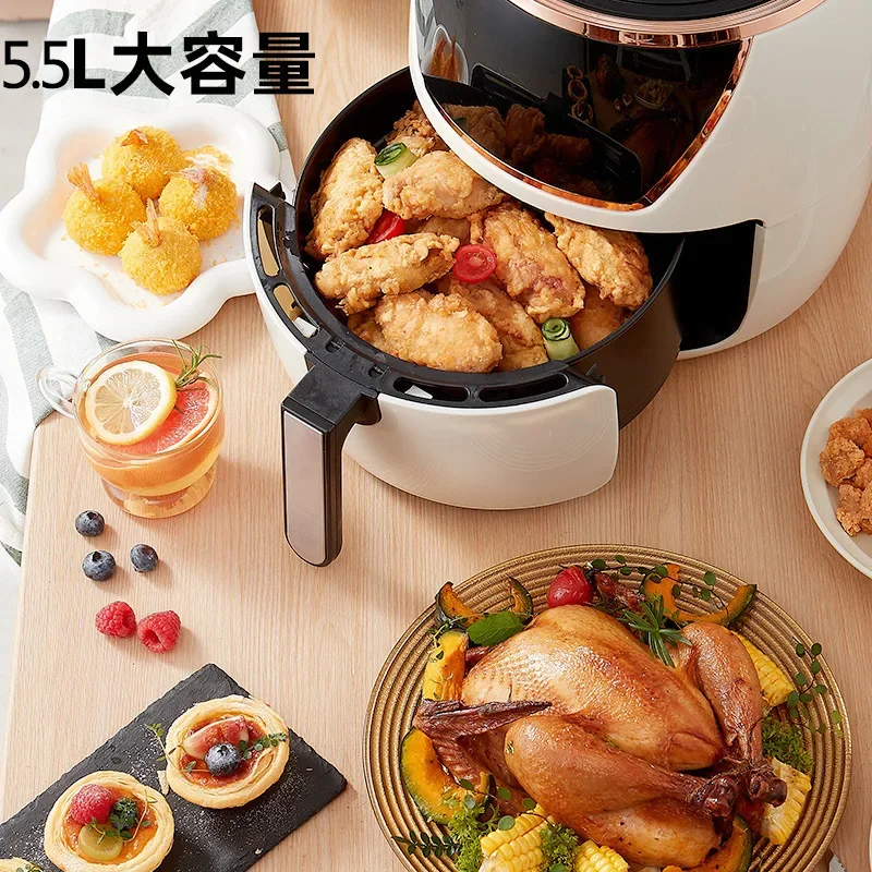 Smart touch screen home large capacity 5.5L air fryer Intelligent oven integrated French fries machine 2
