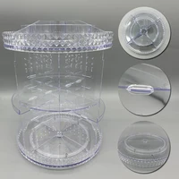 360 Degree Rotation Make Up Organizer Box Cosmetic Organizer Transparent Fashion Spin Multi-Function Detachable Acrylic 2