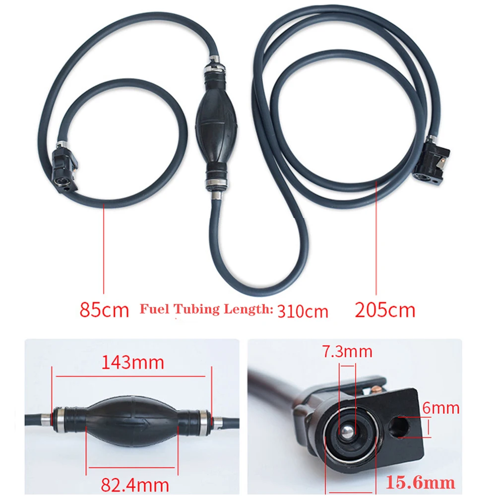 

3m Outboard Boat Fuel Line Assembly 5/16 Inch 8mm Gas Hose Connector Primer Bulb for Yamaha Outboard Motor Fuel Line Hose Pipe