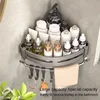 Bathroom Space Aluminum Storage Rack Non Perforated Bathroom Wall Hanging Corner Storage Rack, Gun Gray Triangular Basket 5