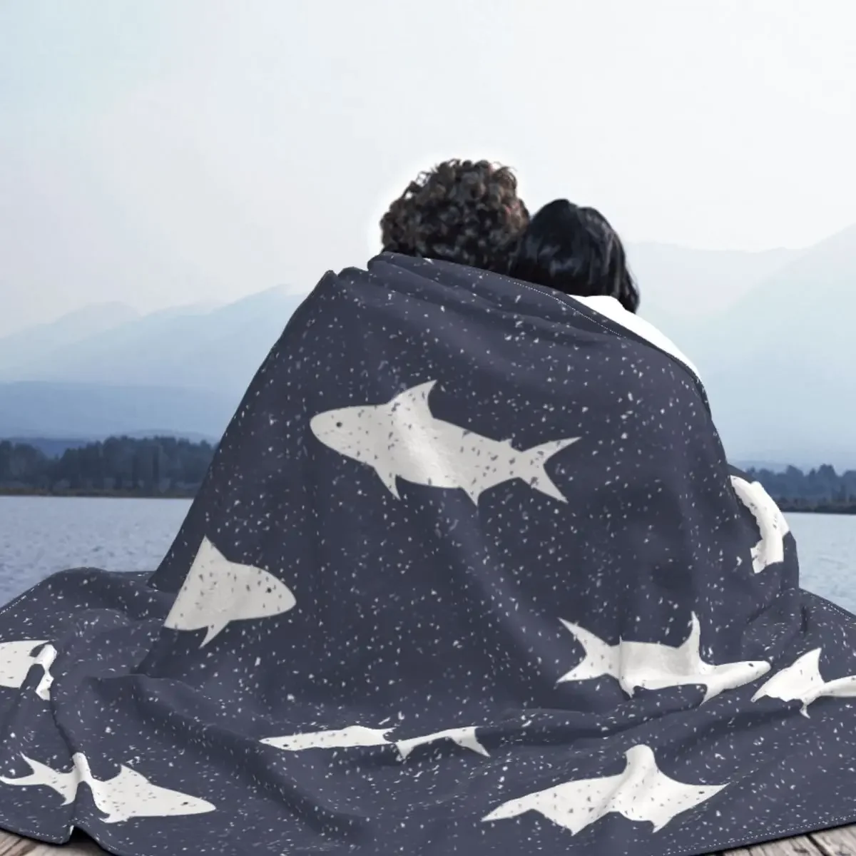귀여운 바다 생물 상어 담요, 플란넬 담요, 다기능 슈퍼 소프트 스로우 담요, 침대 소파 플러시 얇은 이불, 여름