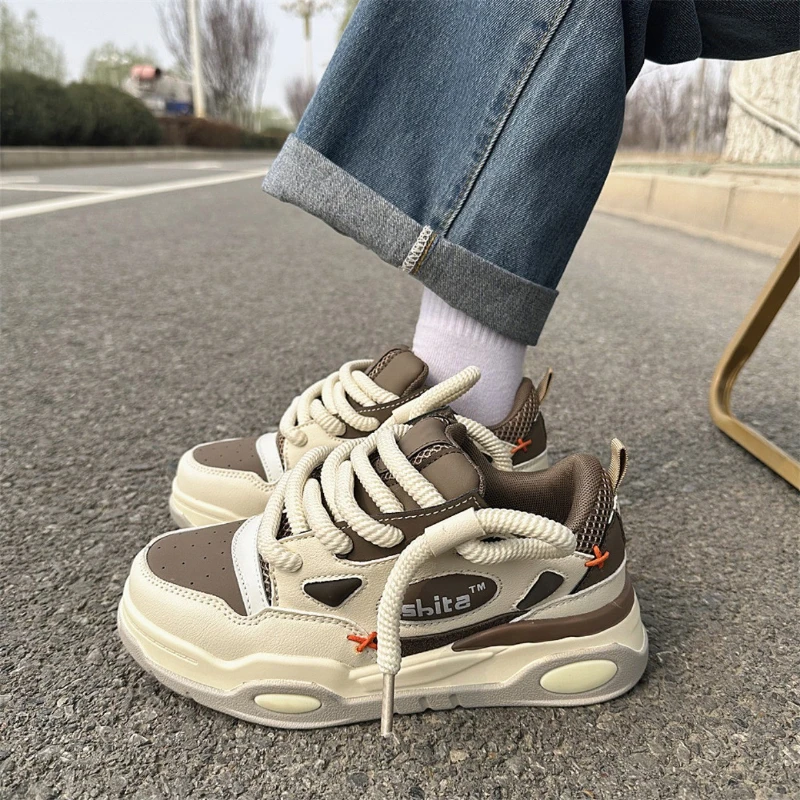 

Кроссовки мужские дышащие в Корейском стиле, повседневные винтажные Трендовые туфли для скейтборда, с надписью, модная обувь на плоской подошве, со шнуровкой