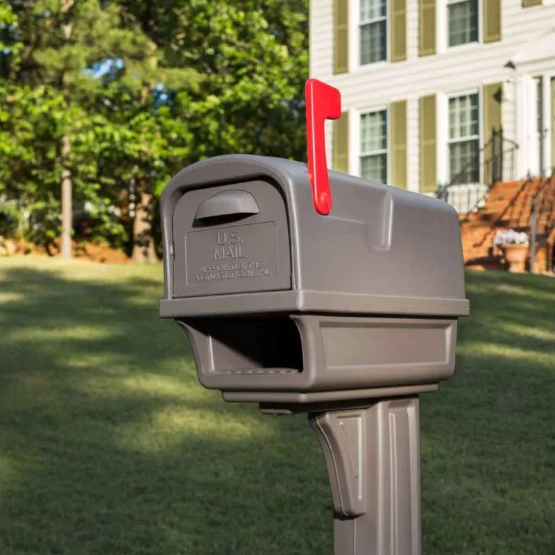 

Gibraltar Mailboxes Gentry Large Capacity Plastic Mocha All-in-One Mailbox and Post Combo Mail Box Outdoor