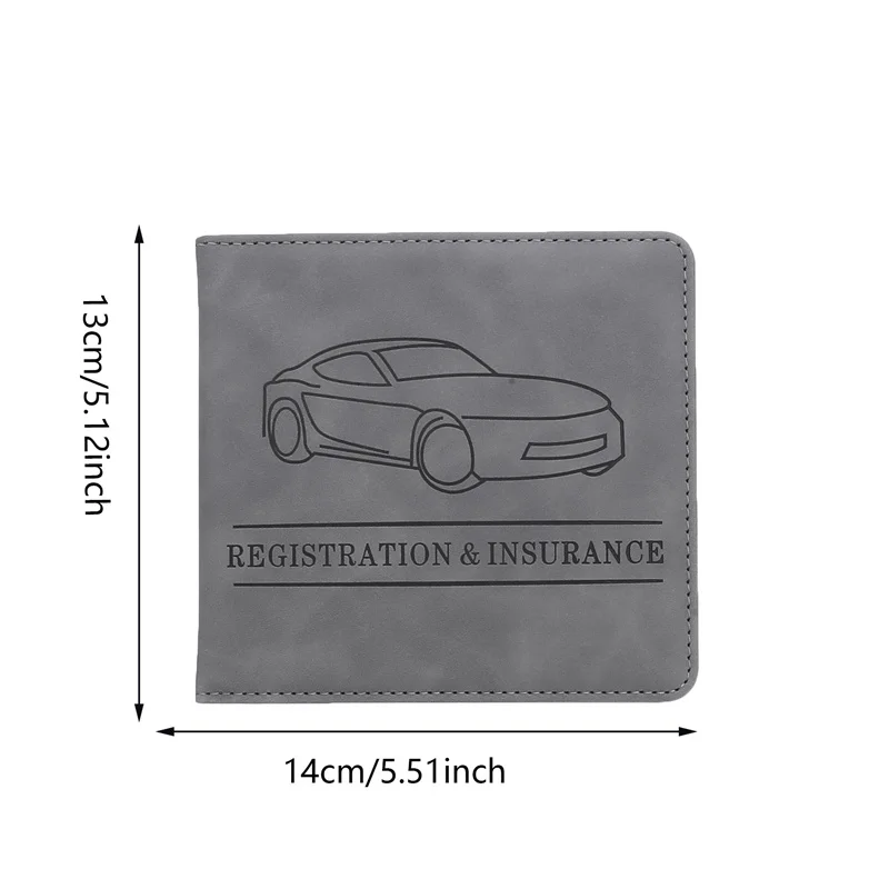 Leather Car Registration And Insurance Card Holder Men Women