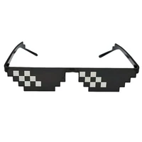 MOONBIFFY-Lunettes de soleil drôles pour hommes et femmes, marque polygonale ThDPLife, mosaïque masculine, style 8 bits, verre de soleil pixel, mode 2