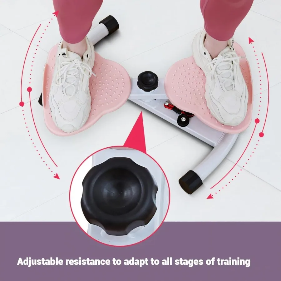 330 lbs Noiseless Anti-Slip Waist Twister Board - Ab Machine with Resistance Bands for Core Exercise & Slimming Waist, Home Gym