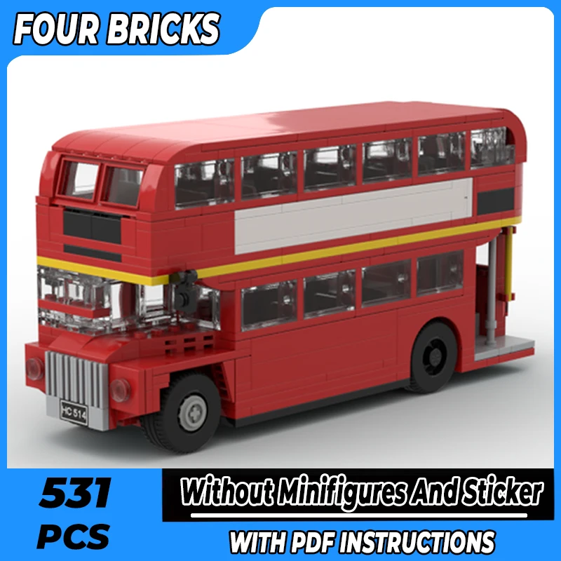 

Moc Building Bricks City Car Model London Double-decker Bus Technology Modular Blocks Gifts Toys For Children DIY Sets Assembly