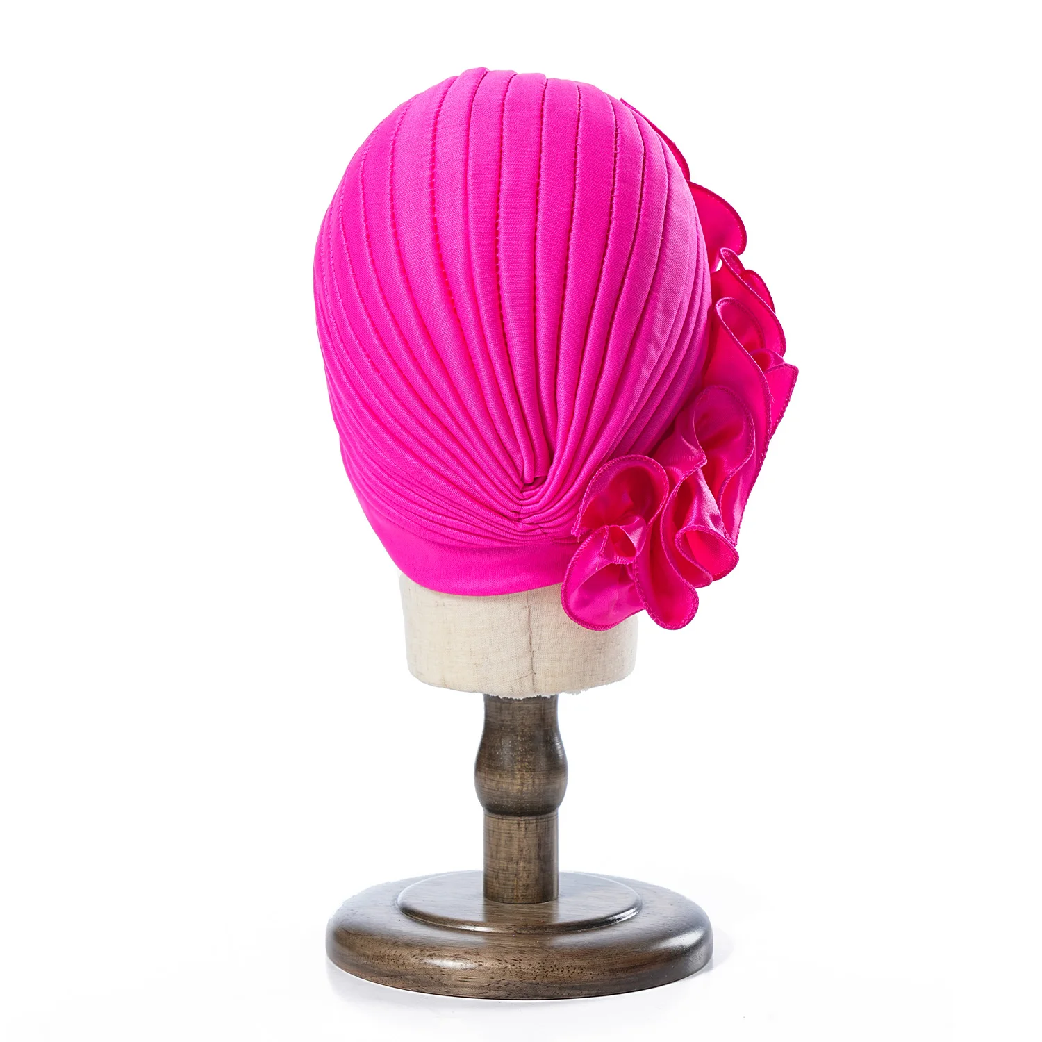 Ladies Big Flower Scarf Hat Balaclavas Bonnet Muslim Hat Chemo Cap Hijabs Headscarf Wedding Party Hat Head Wraps Turbante 5