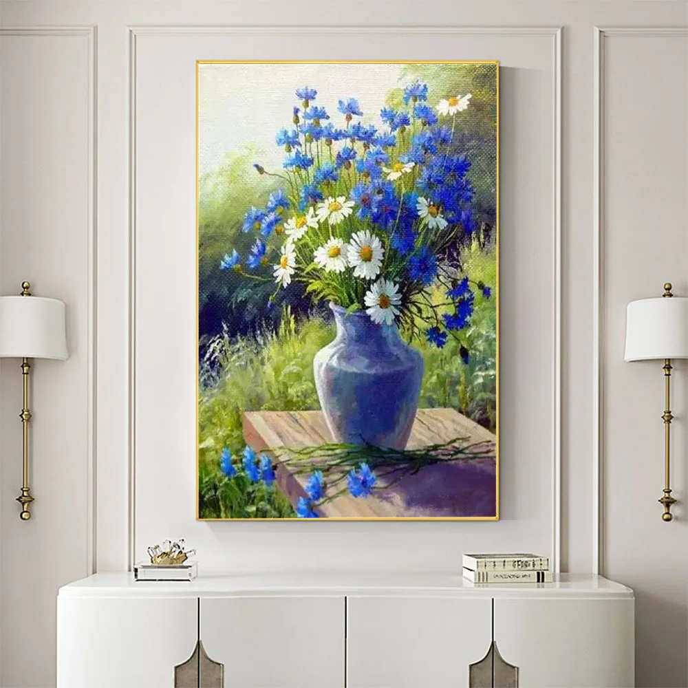 Daisy Flowers DIY Embroidery 11CT Cross Stitch Kits Needlework Craft Set Cotton Thread Home Decoration GIft PresentSale cross stitch kit,embroidery hoop,cross stitch tools