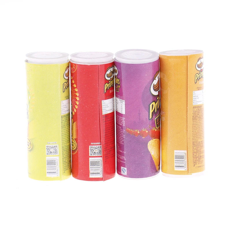 Dollhouse Miniature Food Potato Chips Bottles Mini Simulation Potato Chips Bottle Dolls Kitchen Food Toys 1:12